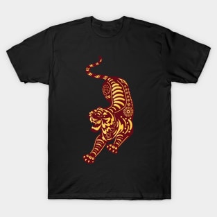 Year Of The Tiger Papercut Design T-Shirt